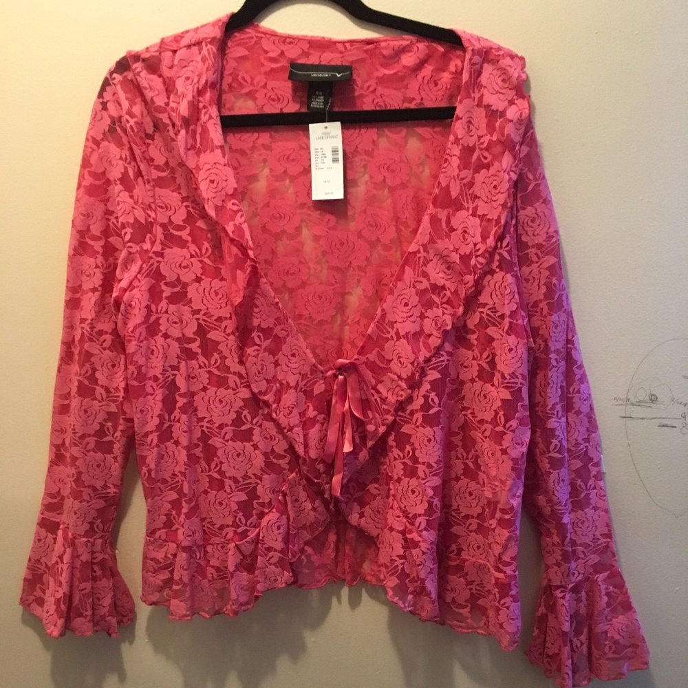 LANE BRYANT OVER-PIECE TOP SOFT SEE-THROUGH